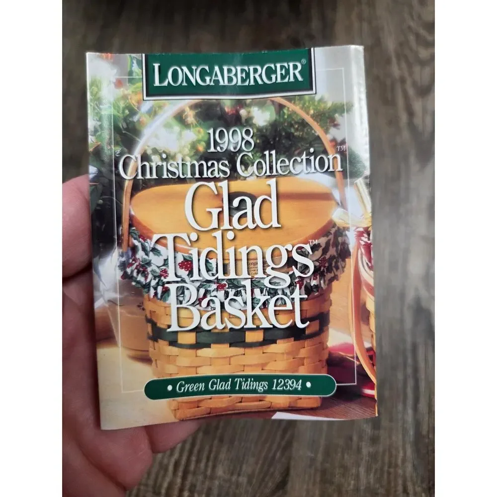 Longaberger 1998 Christmas Collection Glad Tidings Green Hanging Basket 12394